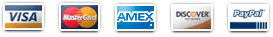 VISA - MasterCard - AMEX - Discover - PayPal