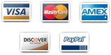 VISA - MasterCard - AMEX - Discover - PayPal