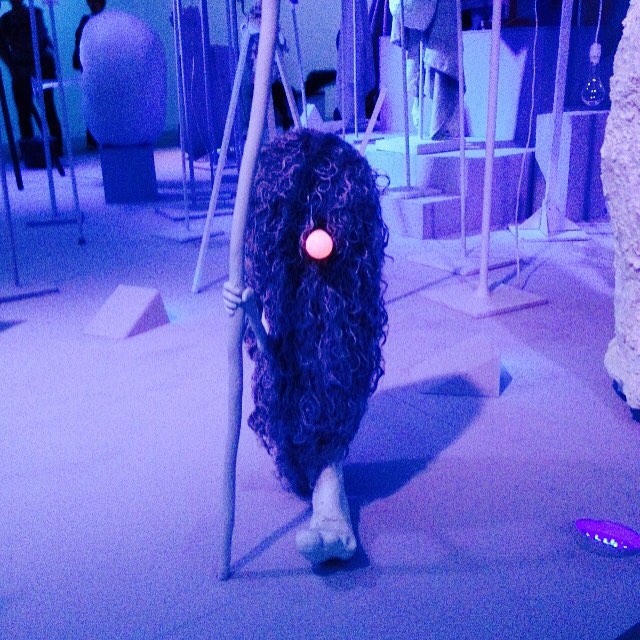 Cousin Itt got Rudolph's nose, probably. @vanartgallery #geoffreyfarmer #frankzappa http://www.vanartgallery.bc.ca/the_exhibitions/exhibit_farmer.html