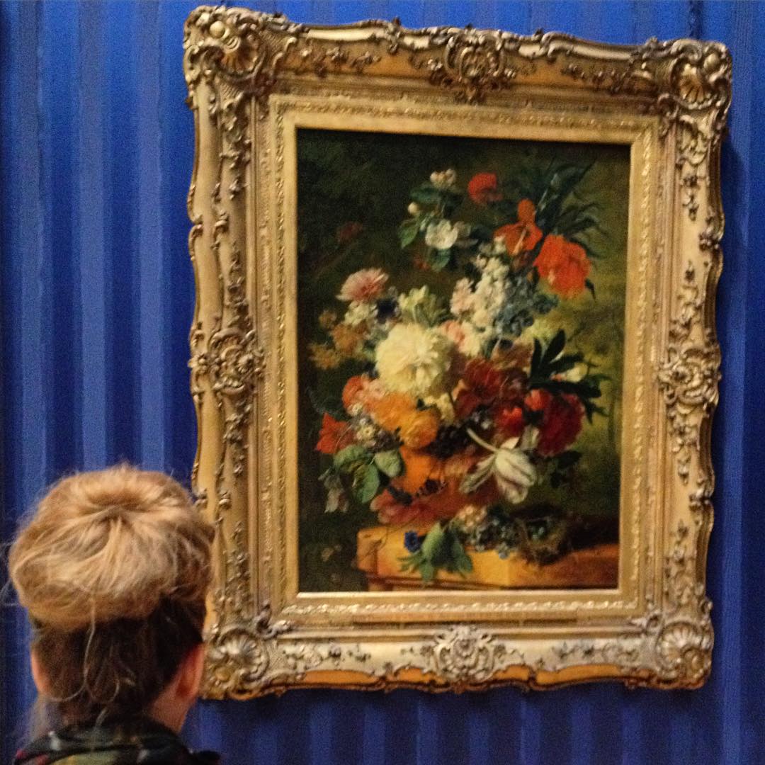 When the Bun Anus bumps into the painting that inspired Flower Beard Squirrel for reals at The Wallace Collection. 149. Flowers in a Vase. By Jan van Huysum. B. 1682 D. 1749. Dutch School.
