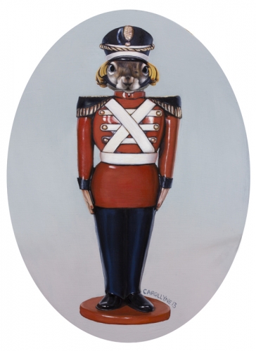 Tin Soldier Squirre 9 x 13 Oil on board 2013 SOLD. Commission