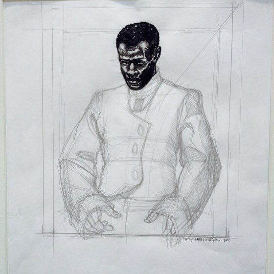 Kerry James Marshall ink on paper #gregkuceragallery #seattleartfair #seattle