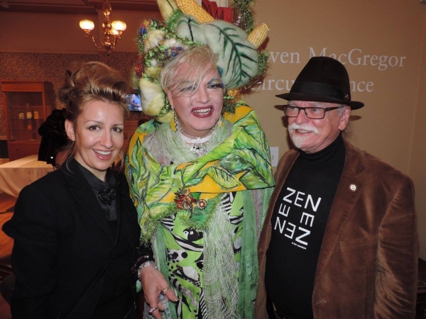 Carollyne Yardley with Dame Mailarta at opening night of Anna Banana, AGGV 2015 (photo courtesy of Dame Mailarta)