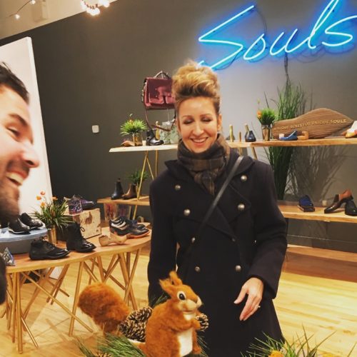 Sole Train to the Night Market, a partnership between Fluevog Shoes and Arts Community Victoria. Opening at Fluevog Shoes, 566 Johnson Street Nov 15th at 7-9pm. Show runs until Nov 30. #squirrel #squirrealism #needlefelting @fluevog #yyj Most new pine trees begin when the tiny seeds are blown about by the wind once released from the cone. although some are begun when birds and squirrels feed on the seeds and distribute them. This sculpture is a wearable shoe / slipper that is filled with pine cones that can be used to metaphorically spread the seeds for new pine trees to grow. Squirrel Shoe: Nature’s Natural Gardener Spreading the Seeds, Needle felting wool, reindeer slipper, beach combed timber, locally foraged pine fronds and cones, 13″ x 17″ x 15″, 2018 (for sale too! Direct message me or call the Fluevog Victoria store).