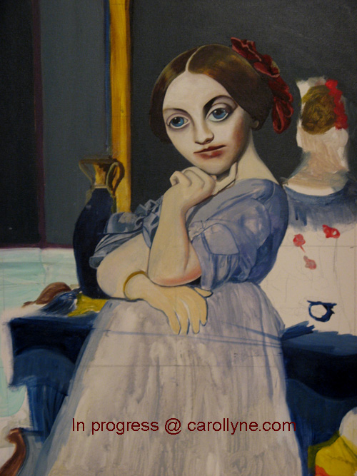 blog_inprogress Lady & Squirrel (after Ingres) in progress