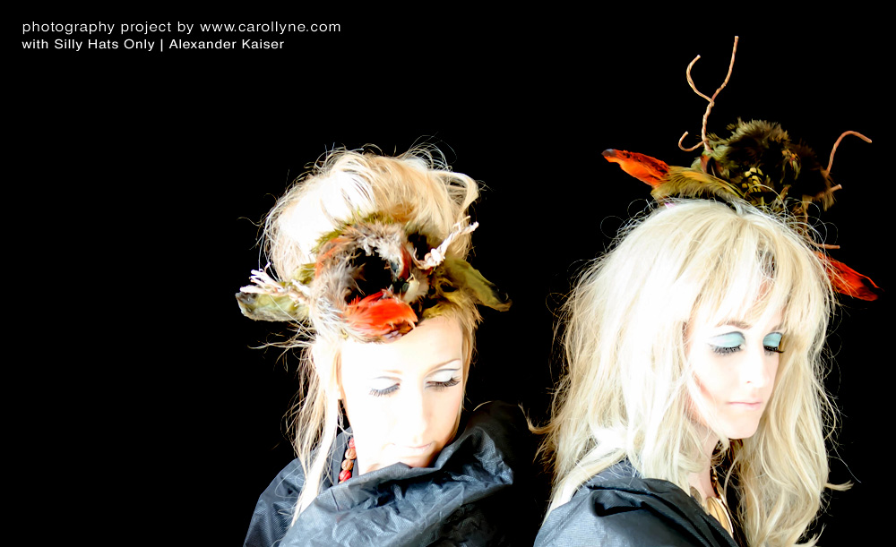 Photo shoot with models Carollyne Yardley (l) and Jen Steele (r) and Silly Hats Only by Alexander Kaiser