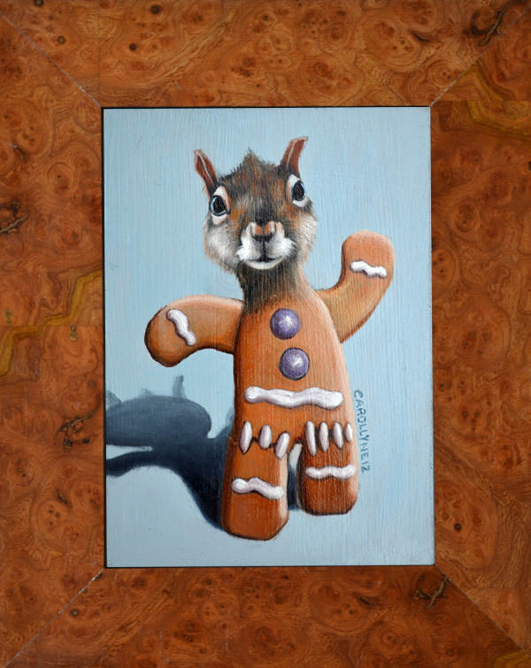 Gingerbread Squirrel | 5 x 7 | Oil on Board | 2012