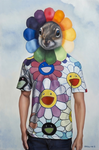 Murakami Squirrel 24" x 36" Oil on panel 2013 SOLD Private Collection