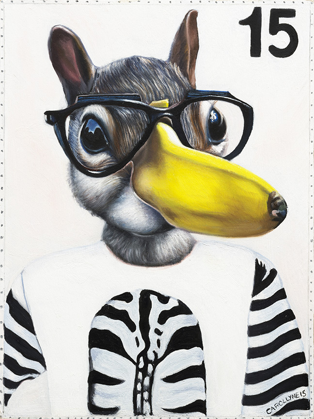 Anna Banana Squirrel, 9 x 12 inches, oil on panel, 2015