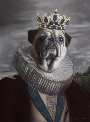 Lord Rocco (the Pug), 36" x 48" Oil on Panel, 2016. SOLD. Commission