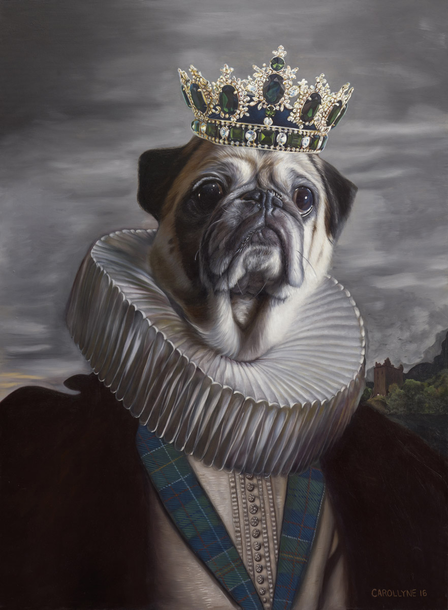 Lord Rocco (the Pug) 36" x48" Oil on Panel 2016